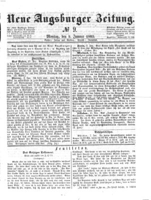 Neue Augsburger Zeitung Montag 9. Januar 1860
