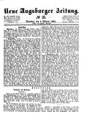 Neue Augsburger Zeitung Samstag 4. Februar 1860