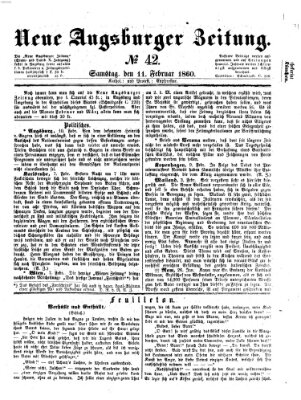 Neue Augsburger Zeitung Samstag 11. Februar 1860