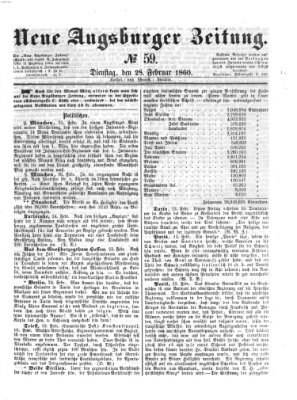 Neue Augsburger Zeitung Dienstag 28. Februar 1860