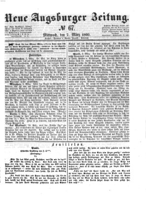 Neue Augsburger Zeitung Mittwoch 7. März 1860