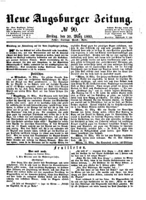 Neue Augsburger Zeitung Freitag 30. März 1860