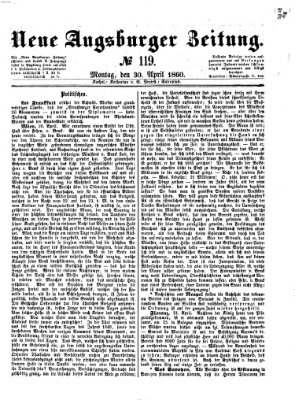 Neue Augsburger Zeitung Montag 30. April 1860