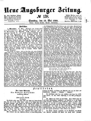 Neue Augsburger Zeitung Samstag 19. Mai 1860