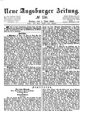 Neue Augsburger Zeitung Freitag 1. Juni 1860