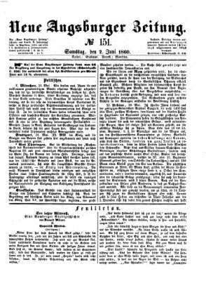 Neue Augsburger Zeitung Samstag 2. Juni 1860