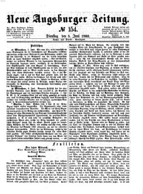 Neue Augsburger Zeitung Dienstag 5. Juni 1860