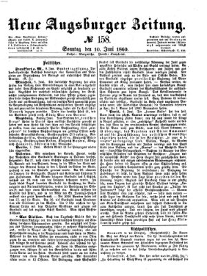 Neue Augsburger Zeitung Sonntag 10. Juni 1860