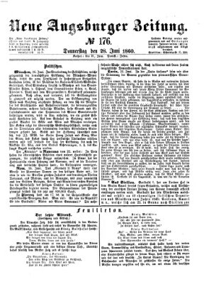 Neue Augsburger Zeitung Donnerstag 28. Juni 1860