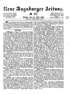 Neue Augsburger Zeitung Freitag 29. Juni 1860