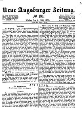Neue Augsburger Zeitung Freitag 6. Juli 1860