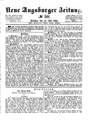 Neue Augsburger Zeitung Dienstag 10. Juli 1860