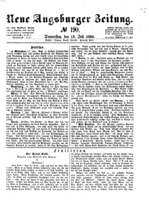 Neue Augsburger Zeitung Donnerstag 12. Juli 1860
