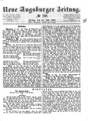 Neue Augsburger Zeitung Freitag 20. Juli 1860
