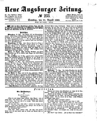 Neue Augsburger Zeitung Samstag 25. August 1860