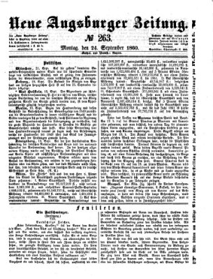 Neue Augsburger Zeitung Montag 24. September 1860