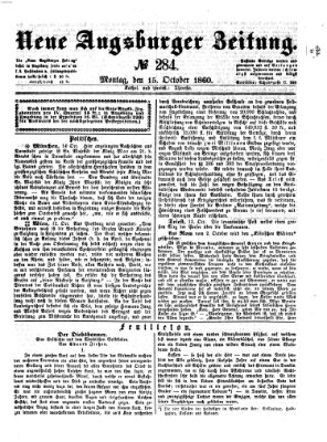Neue Augsburger Zeitung Montag 15. Oktober 1860