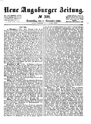 Neue Augsburger Zeitung Donnerstag 8. November 1860