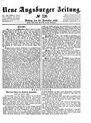 Neue Augsburger Zeitung Montag 26. November 1860