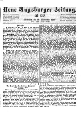 Neue Augsburger Zeitung Mittwoch 28. November 1860