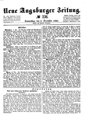 Neue Augsburger Zeitung Donnerstag 6. Dezember 1860