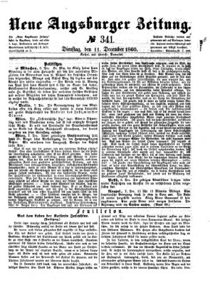 Neue Augsburger Zeitung Dienstag 11. Dezember 1860