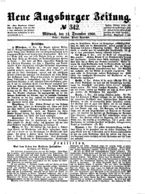 Neue Augsburger Zeitung Mittwoch 12. Dezember 1860