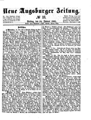 Neue Augsburger Zeitung Freitag 18. Januar 1861