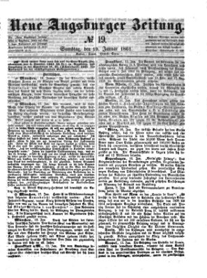 Neue Augsburger Zeitung Samstag 19. Januar 1861