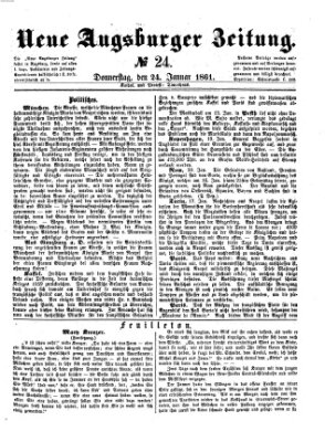 Neue Augsburger Zeitung Donnerstag 24. Januar 1861