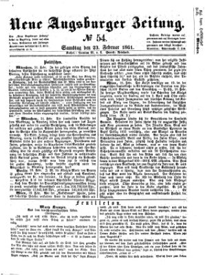 Neue Augsburger Zeitung Samstag 23. Februar 1861
