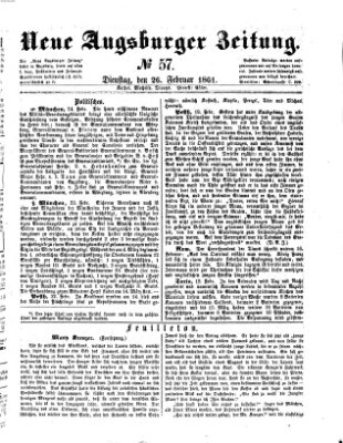 Neue Augsburger Zeitung Dienstag 26. Februar 1861
