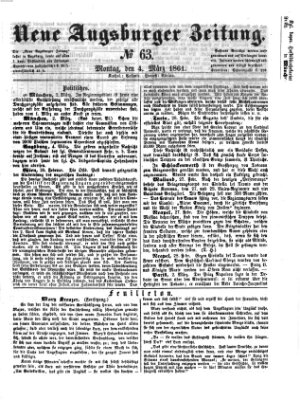 Neue Augsburger Zeitung Montag 4. März 1861