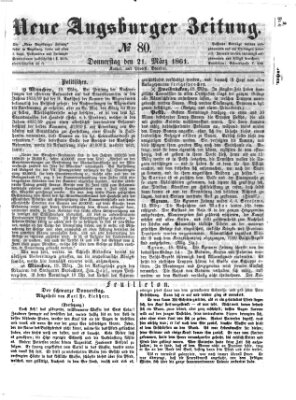 Neue Augsburger Zeitung Donnerstag 21. März 1861