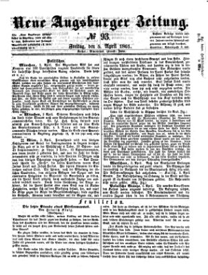Neue Augsburger Zeitung Freitag 5. April 1861