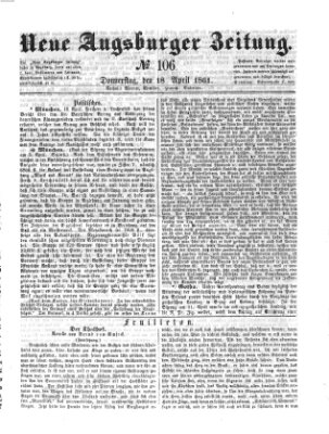 Neue Augsburger Zeitung Donnerstag 18. April 1861