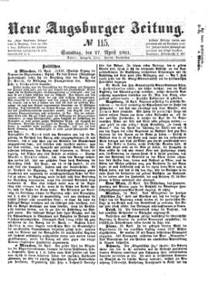 Neue Augsburger Zeitung Samstag 27. April 1861