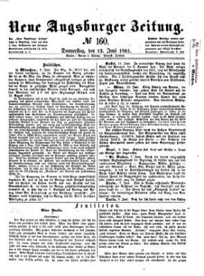 Neue Augsburger Zeitung Donnerstag 13. Juni 1861