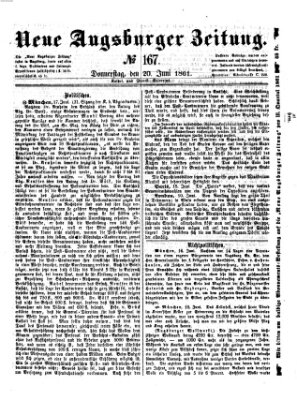 Neue Augsburger Zeitung Donnerstag 20. Juni 1861