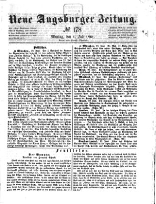 Neue Augsburger Zeitung Montag 1. Juli 1861