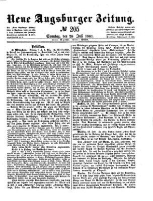 Neue Augsburger Zeitung Sonntag 28. Juli 1861