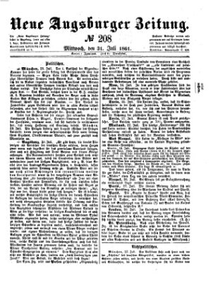 Neue Augsburger Zeitung Mittwoch 31. Juli 1861