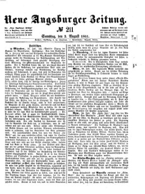 Neue Augsburger Zeitung Samstag 3. August 1861