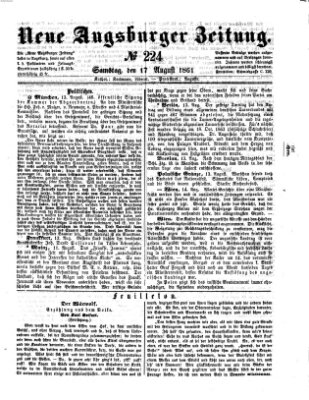 Neue Augsburger Zeitung Samstag 17. August 1861