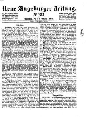 Neue Augsburger Zeitung Sonntag 25. August 1861