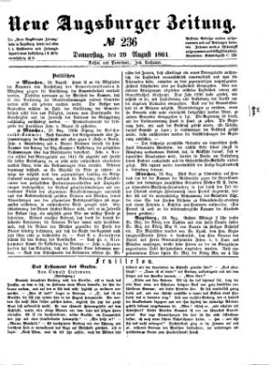 Neue Augsburger Zeitung Donnerstag 29. August 1861