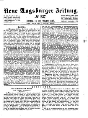 Neue Augsburger Zeitung Freitag 30. August 1861