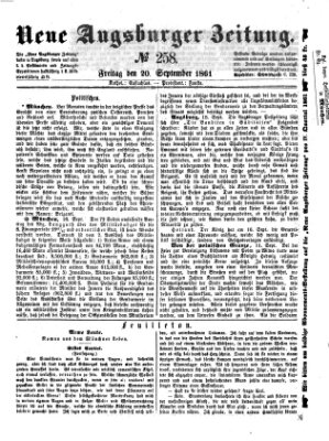 Neue Augsburger Zeitung Freitag 20. September 1861