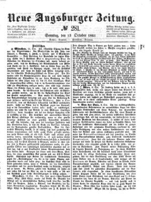 Neue Augsburger Zeitung Sonntag 13. Oktober 1861