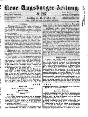 Neue Augsburger Zeitung Samstag 19. Oktober 1861